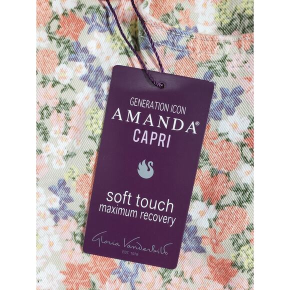 Gloria Vanderbilt Jeans Size 10 Petite Womens Pants Stretch Floral Capri NWT - Picture 4 of 15